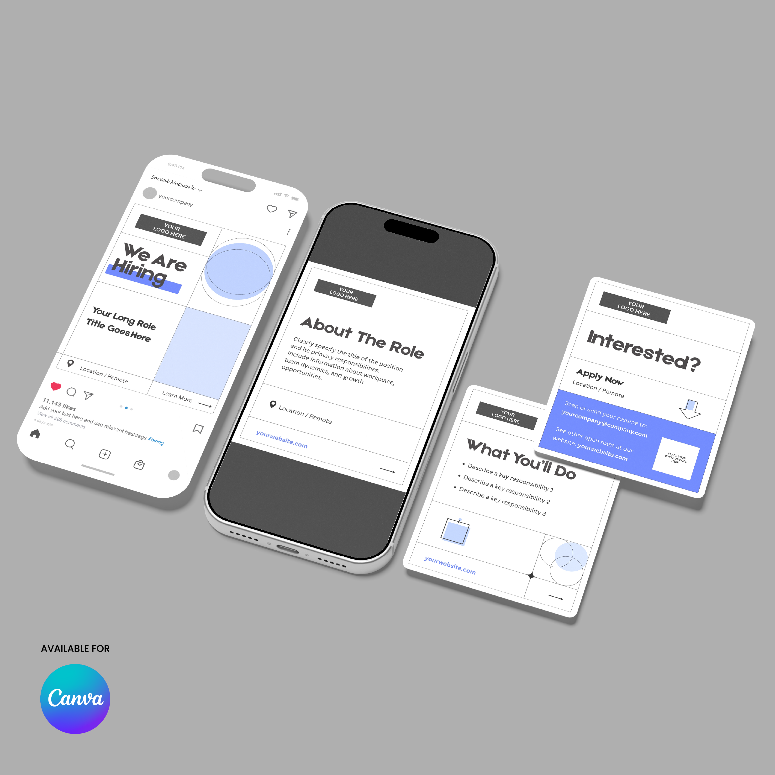 Hiring Social Media Carousel Template for Canva - Forma 20 Collection