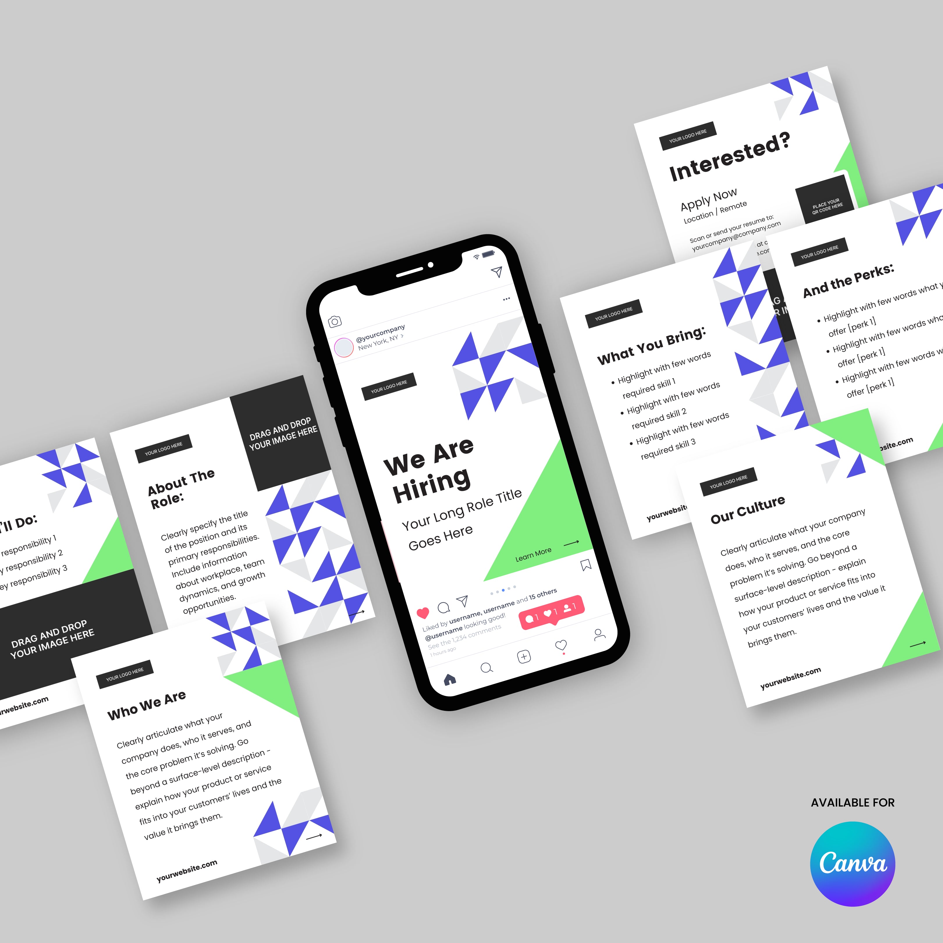 Hiring Social Media Carousel Template for Canva - Forma 40 Collection