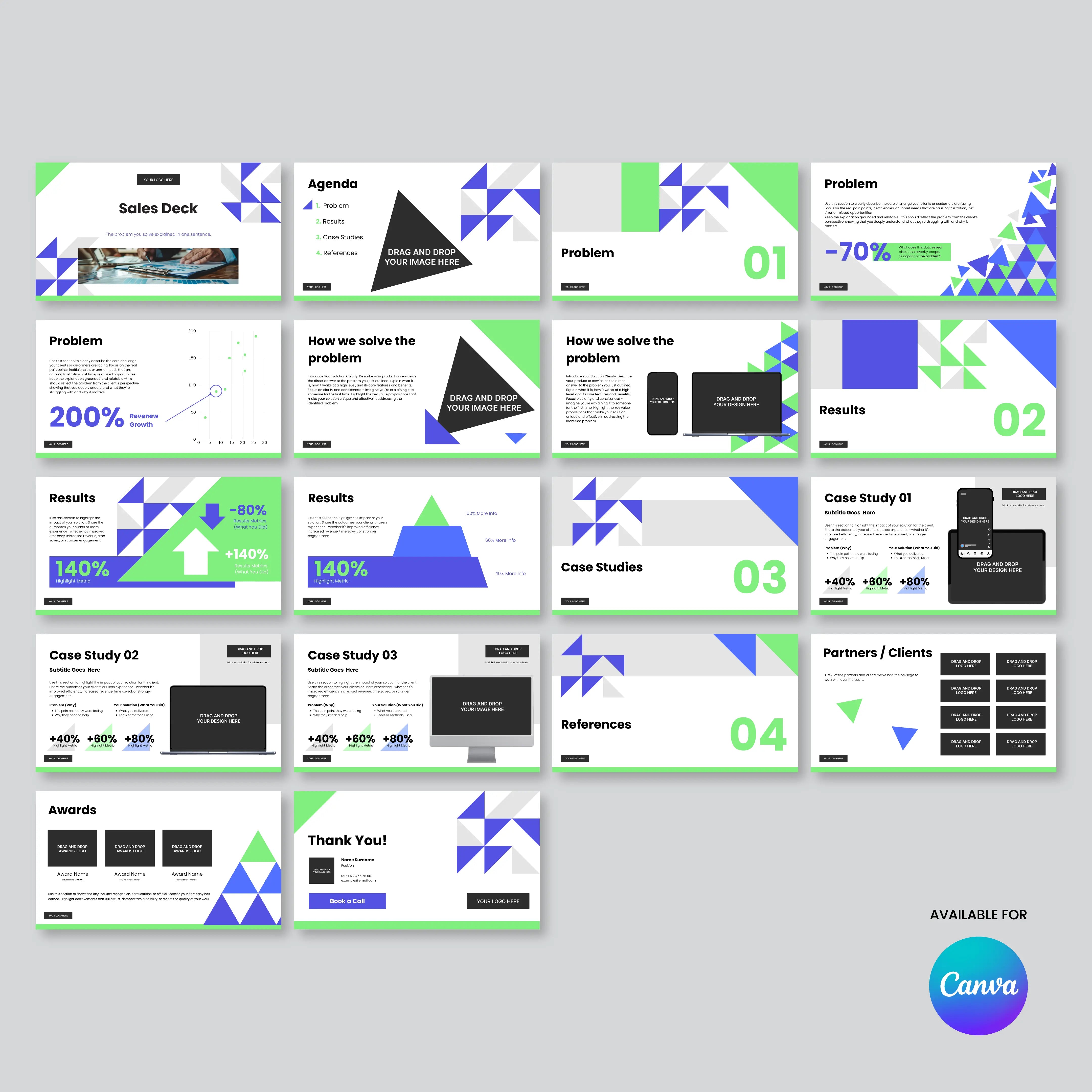 Sales Deck Template for Canva – Forma 40 Collection | Bold Geometric Presentation for Startups & Tech