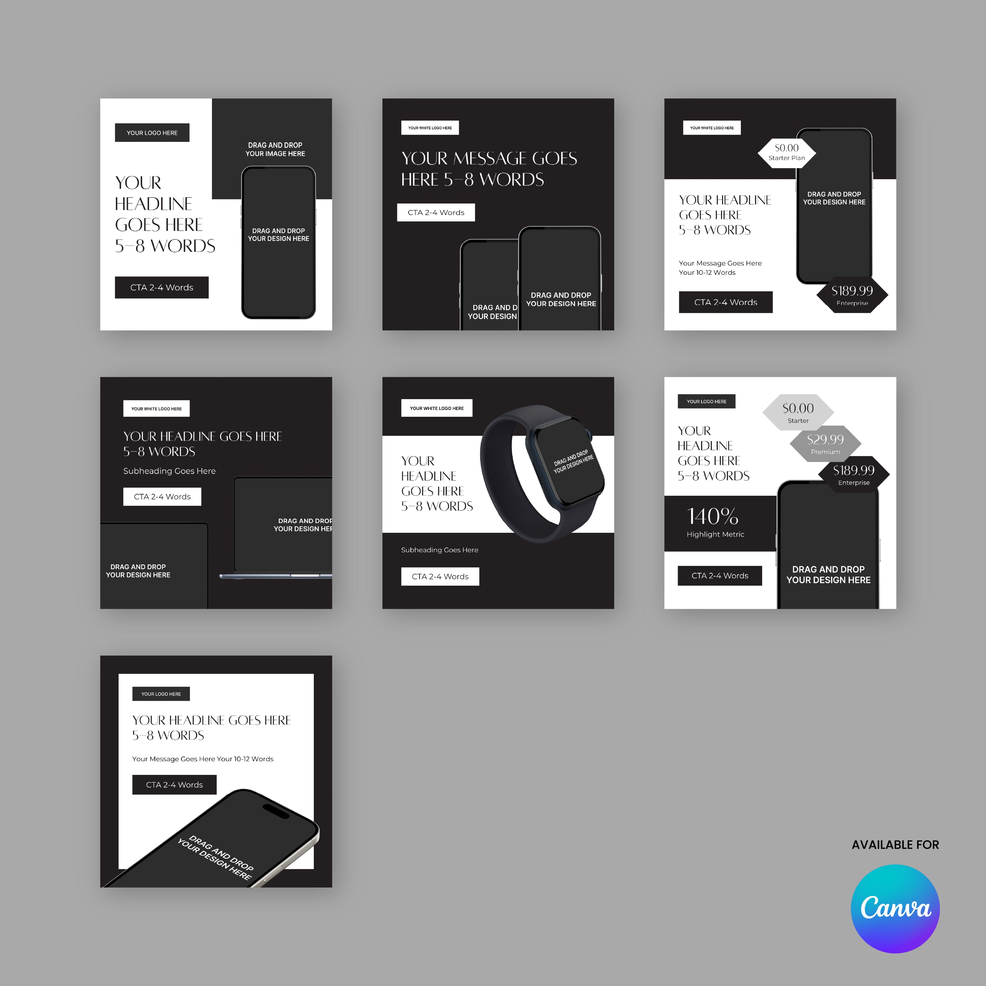 Social Media Paid Ad Templates for Canva - Forma 60 Collection