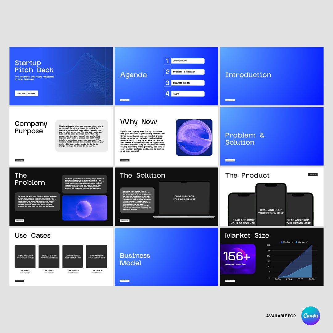 Tech Startup Pitch Deck Template for Canva - Forma 30 Collection | Editable Investor Presentation for SaaS & Innovation Brands