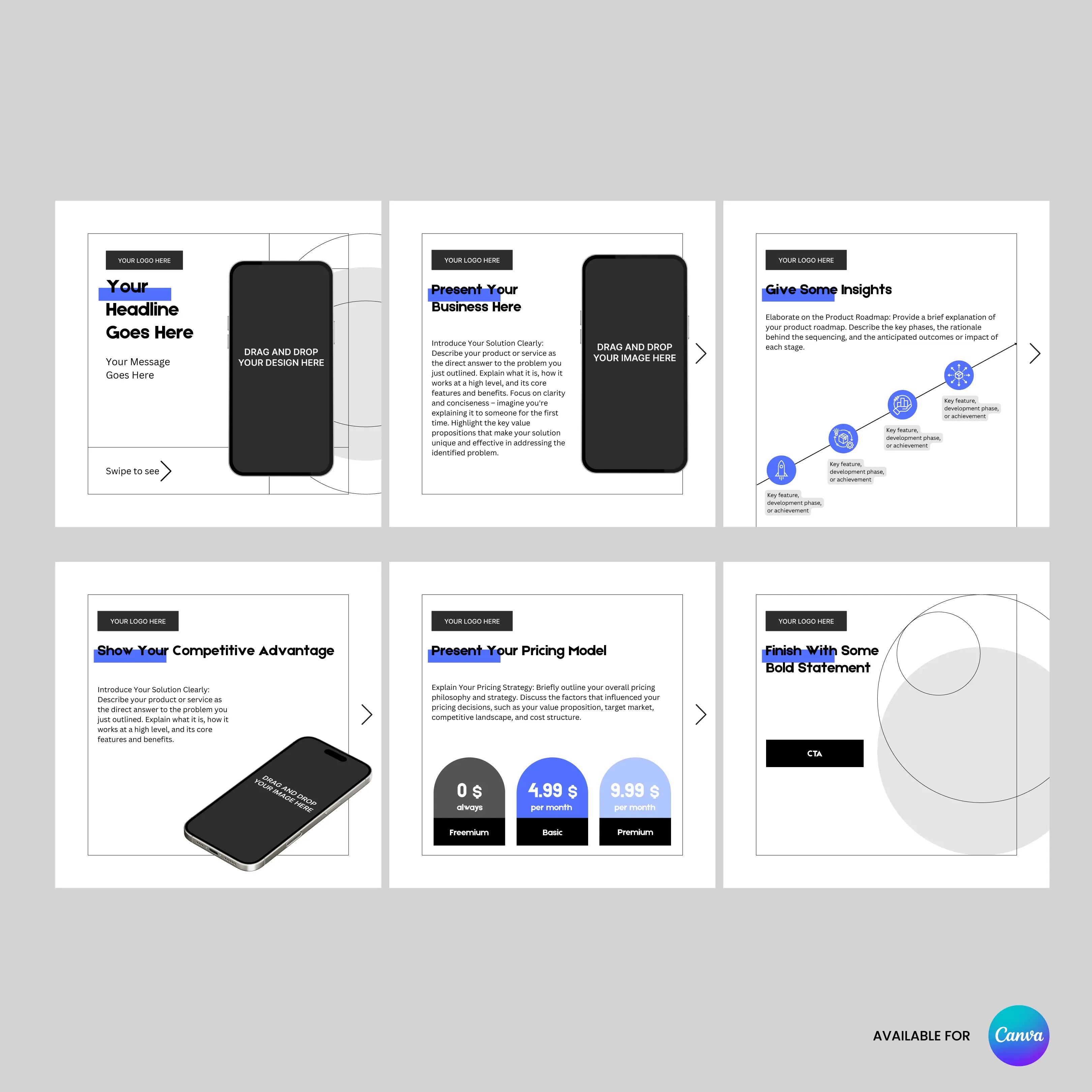 Carousel Template for Canva - Forma 20 Collection | Editable Instagram Slides for Product Demos, Startups & SaaS Marketing