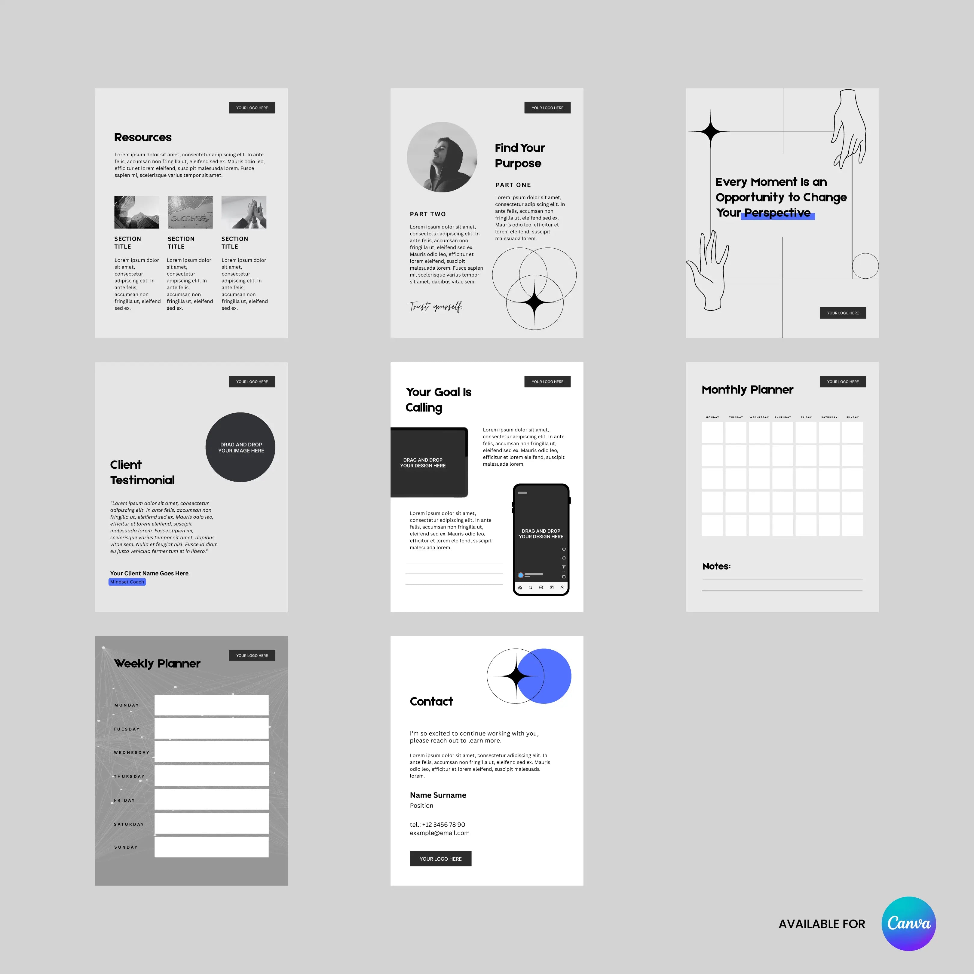 Workbook Template for Canva - Forma 20 Collection | Editable Coaching & Course Workbook with Planners, Quizzes & Prompts