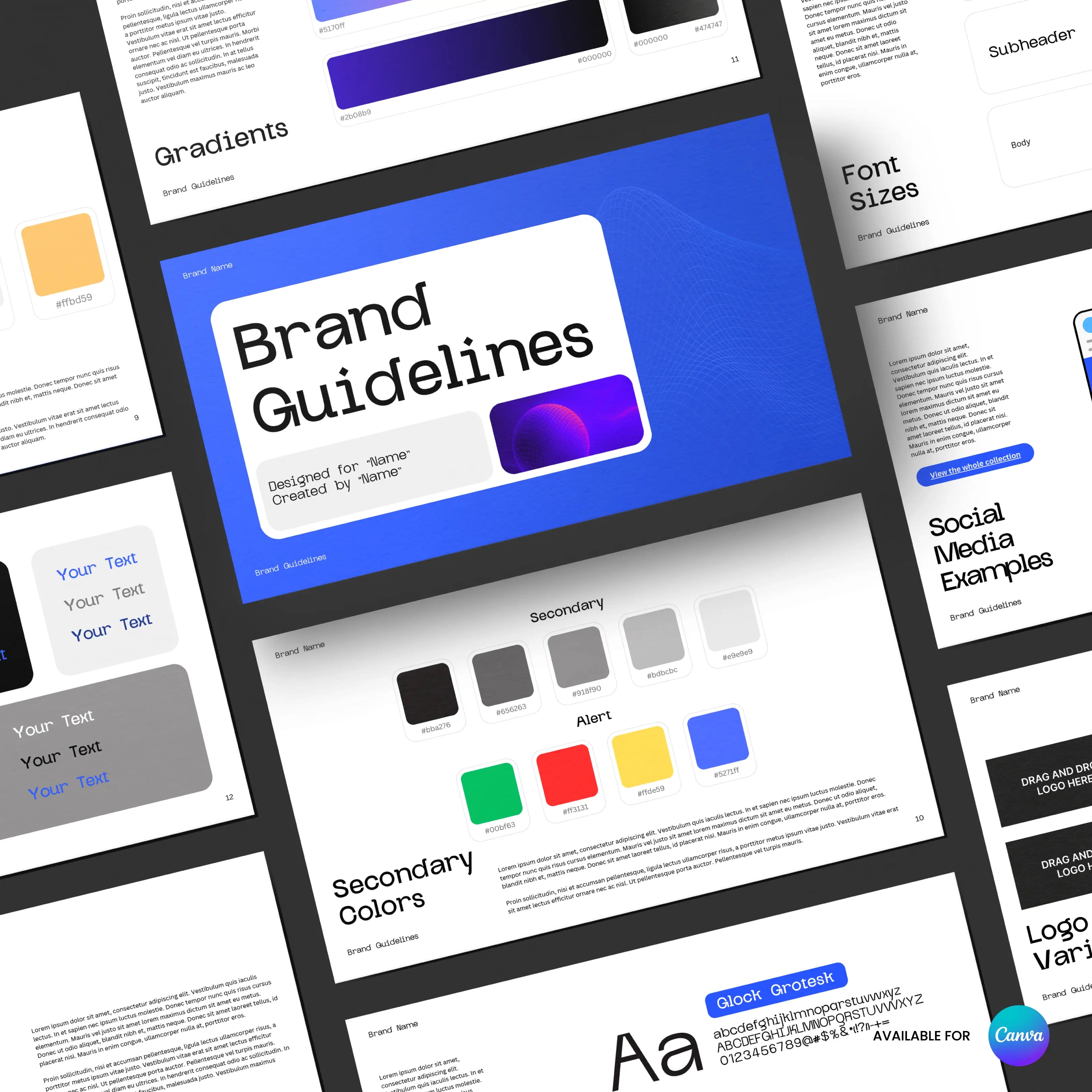 Brand Guidelines Template for Canva - Forma 30 Collection | Editable Brand Book for Logos, Colors, Typography & Visual Systems
