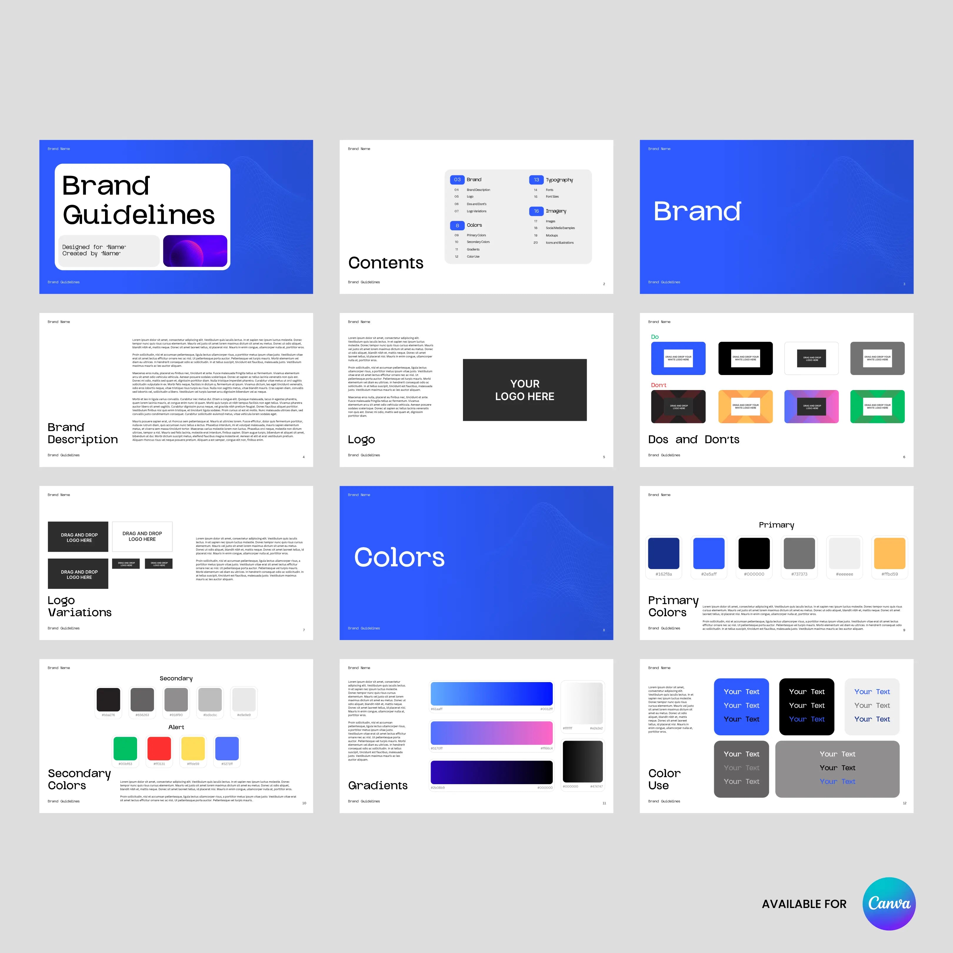 Brand Guidelines Template for Canva - Forma 30 Collection | Editable Brand Book for Logos, Colors, Typography & Visual Systems