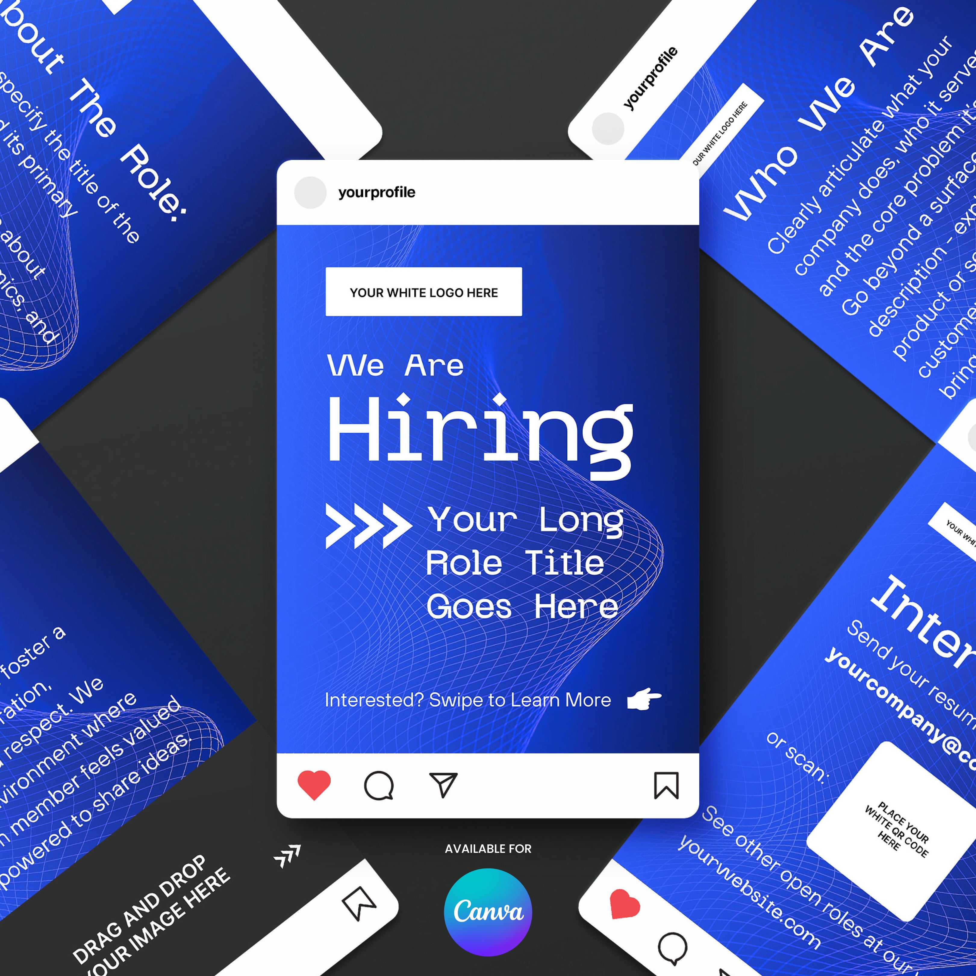 Social Media Hiring Carousel Templates for Canva – Forma 30 Collection