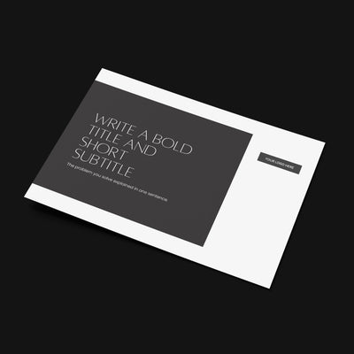 The Sales Deck Template for Canva – Forma 60 Collection by More By Us | The Brand Store features a minimalist, editable design with bold titles, subtitle prompts, and a right-side logo area—ideal for creatives, consultants, and luxury brands.