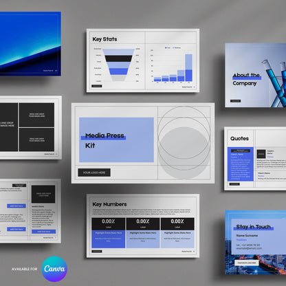 Blue Media Press Kit Template for Canva - Forma 20 Collection