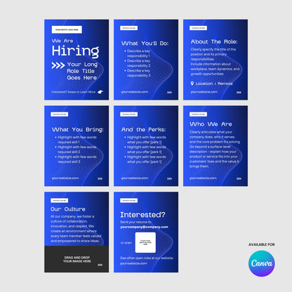Social Media Hiring Carousel Templates for Canva – Forma 30 Collection