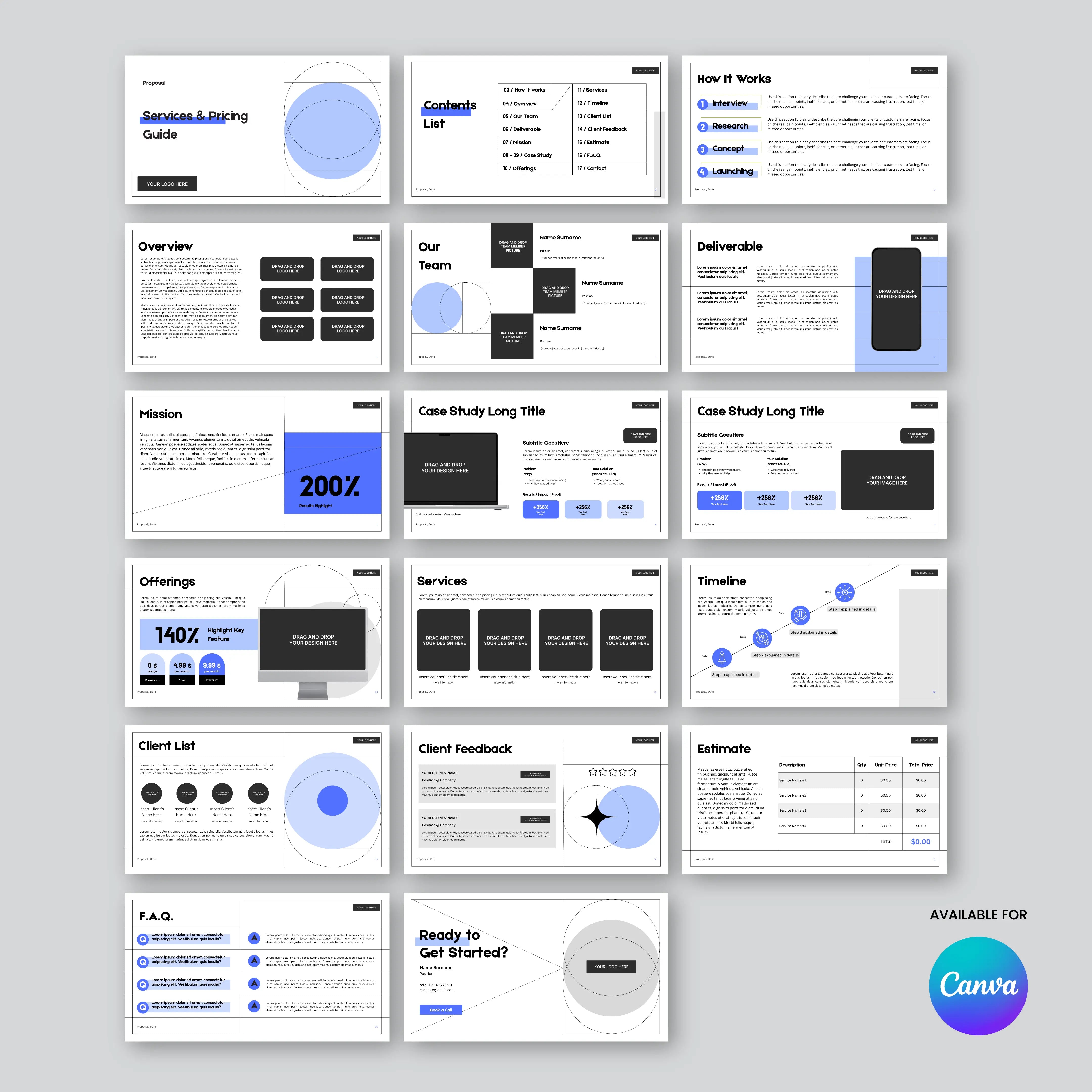 Proposal Deck Template for Canva - Forma 20 Collection | Editable Services & Pricing Presentation for Startups & B2B