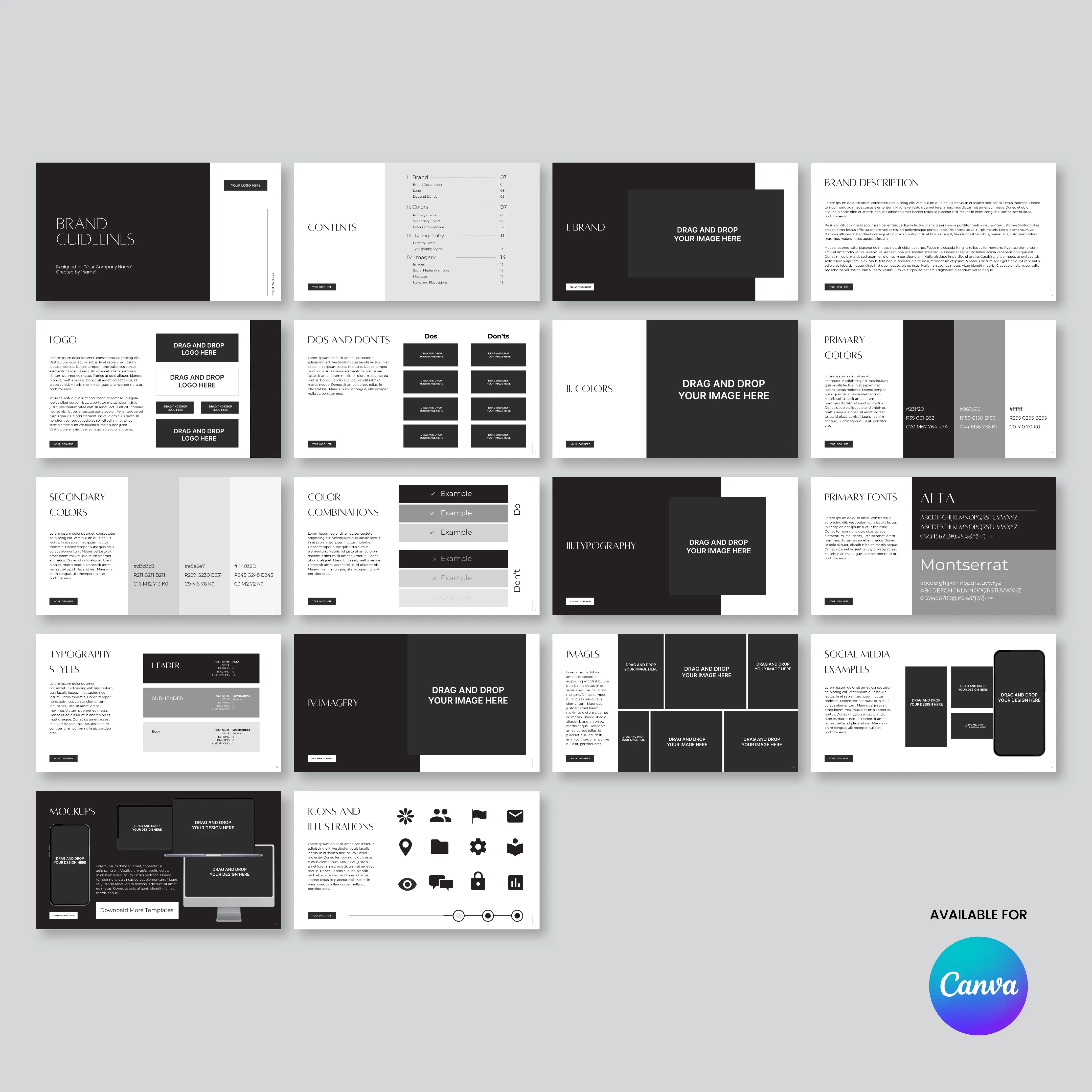 Brand Guidelines Template for Canva – Forma 60 Collection | Editable Brand Book for Fashion, Luxury & Creative Businesses