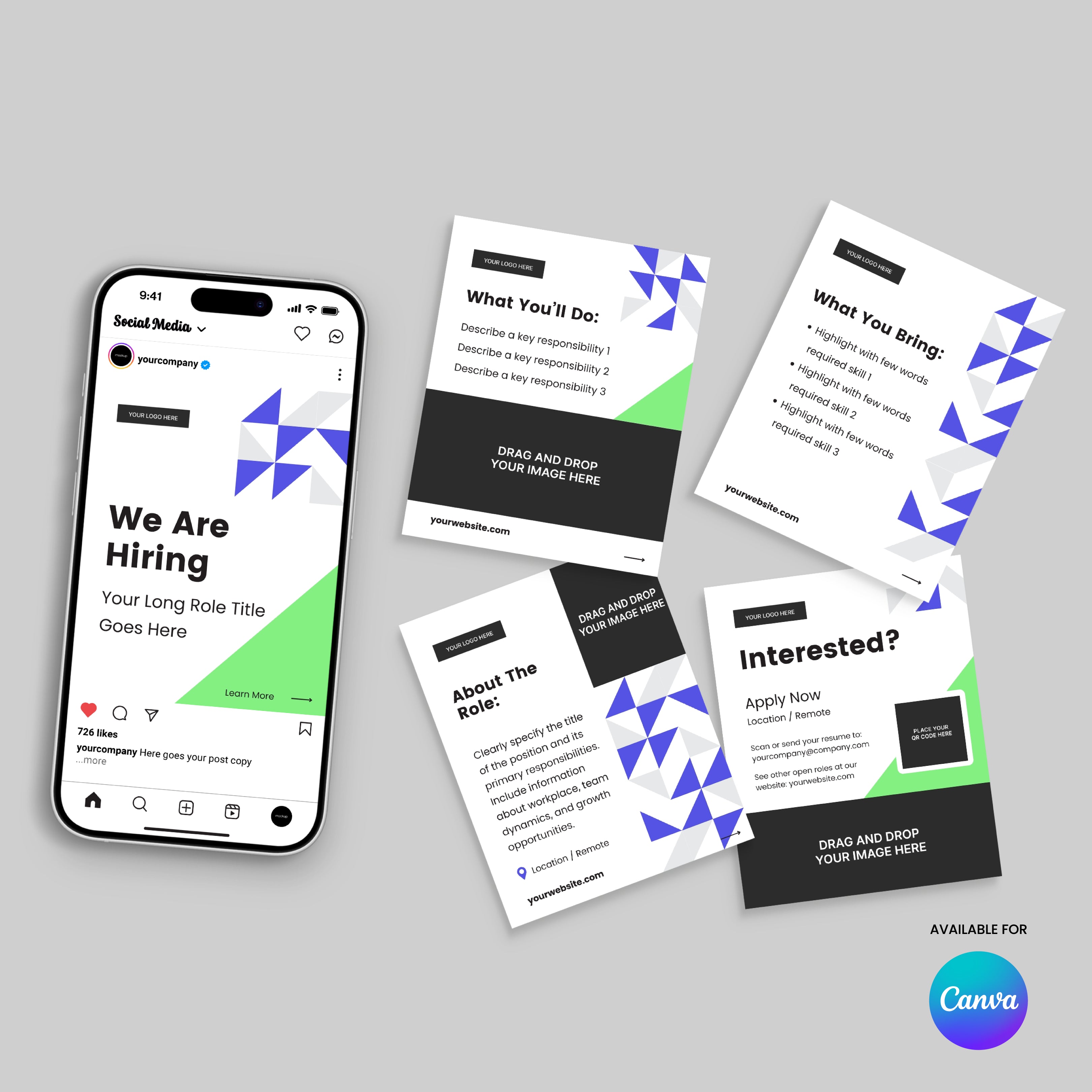 Hiring Social Media Carousel Template for Canva - Forma 40 Collection