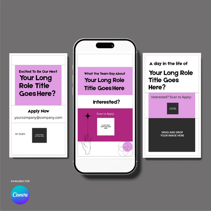 Pink Hiring Social Media Story Templates for Canva - Forma 20 Collection