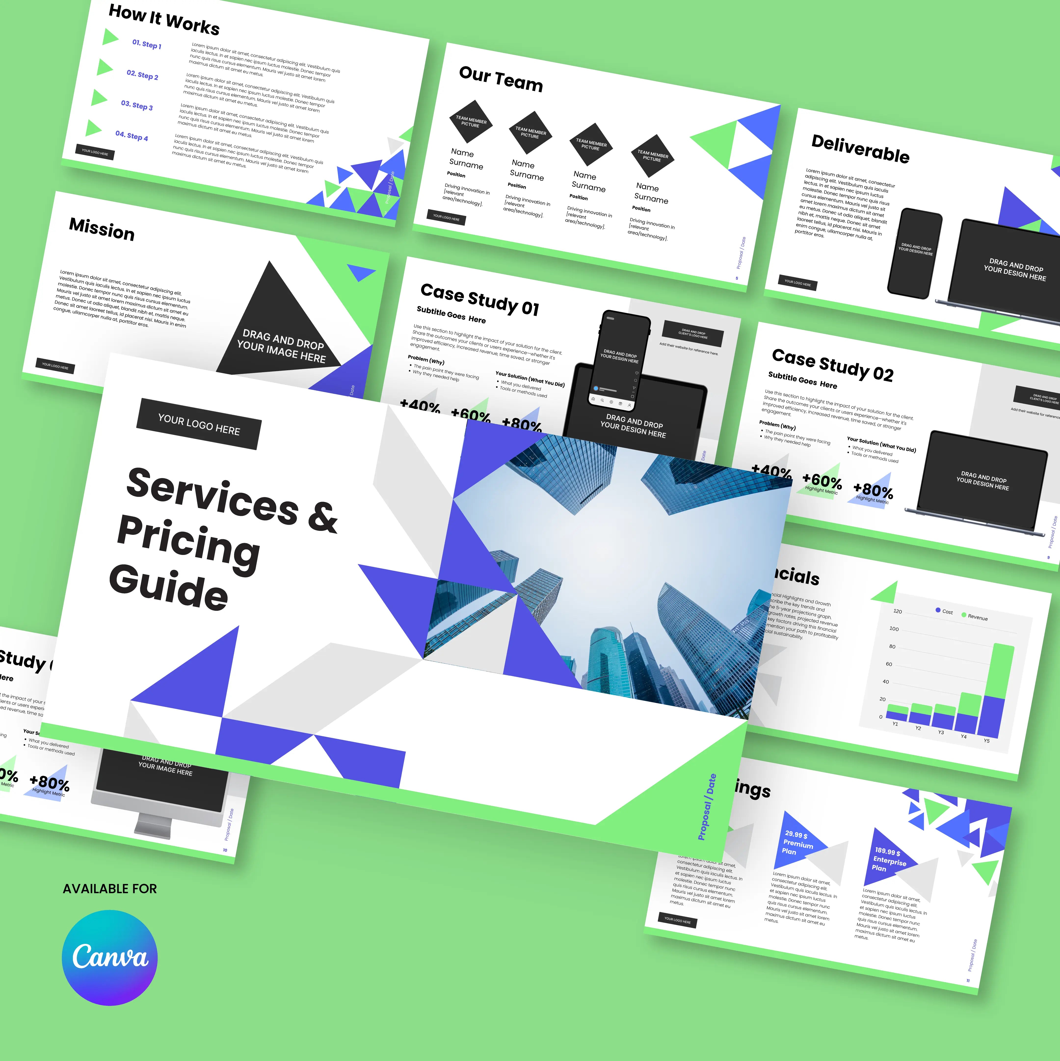 Proposal Deck Template for Canva – Forma 40 Collection | Editable B2B Services & Pricing Presentation