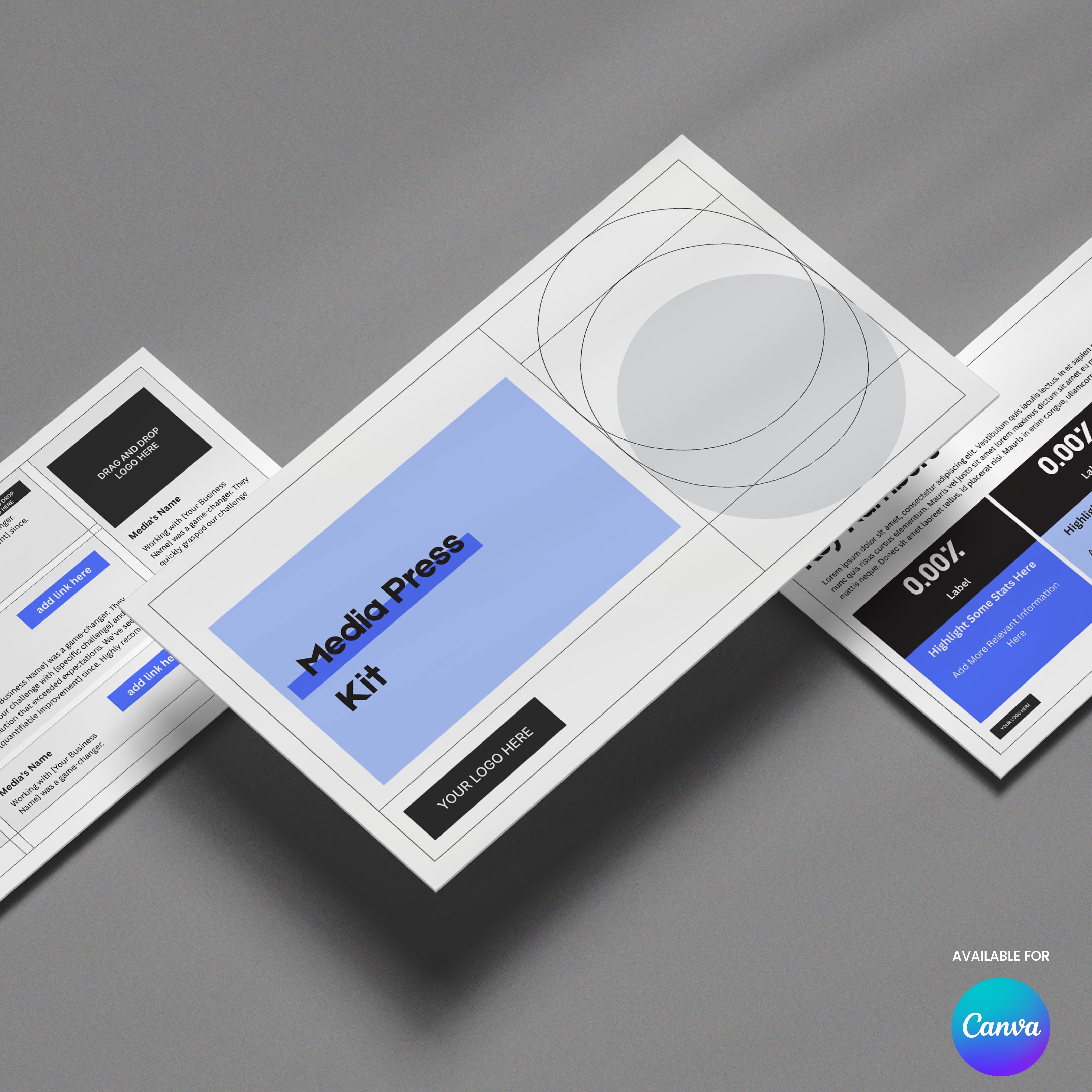 Blue Media Press Kit Template for Canva - Forma 20 Collection