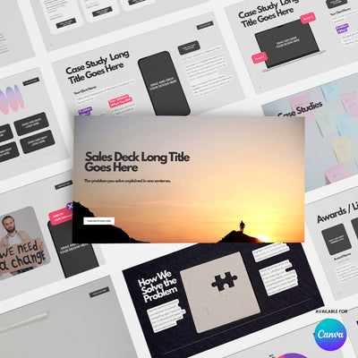 A screenshot of a website displaying the Sales Presentation Template for Canva – Forma 10 Collection, an editable pitch deck perfect for business and product showcases.
