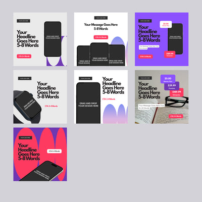 Promote your startup with the Forma 10 Collection by The Brand Store—bold, editable Canva ad templates featuring books, phones, headlines, price tags colorful shapes. Perfect for Instagram LinkedIn square posts.