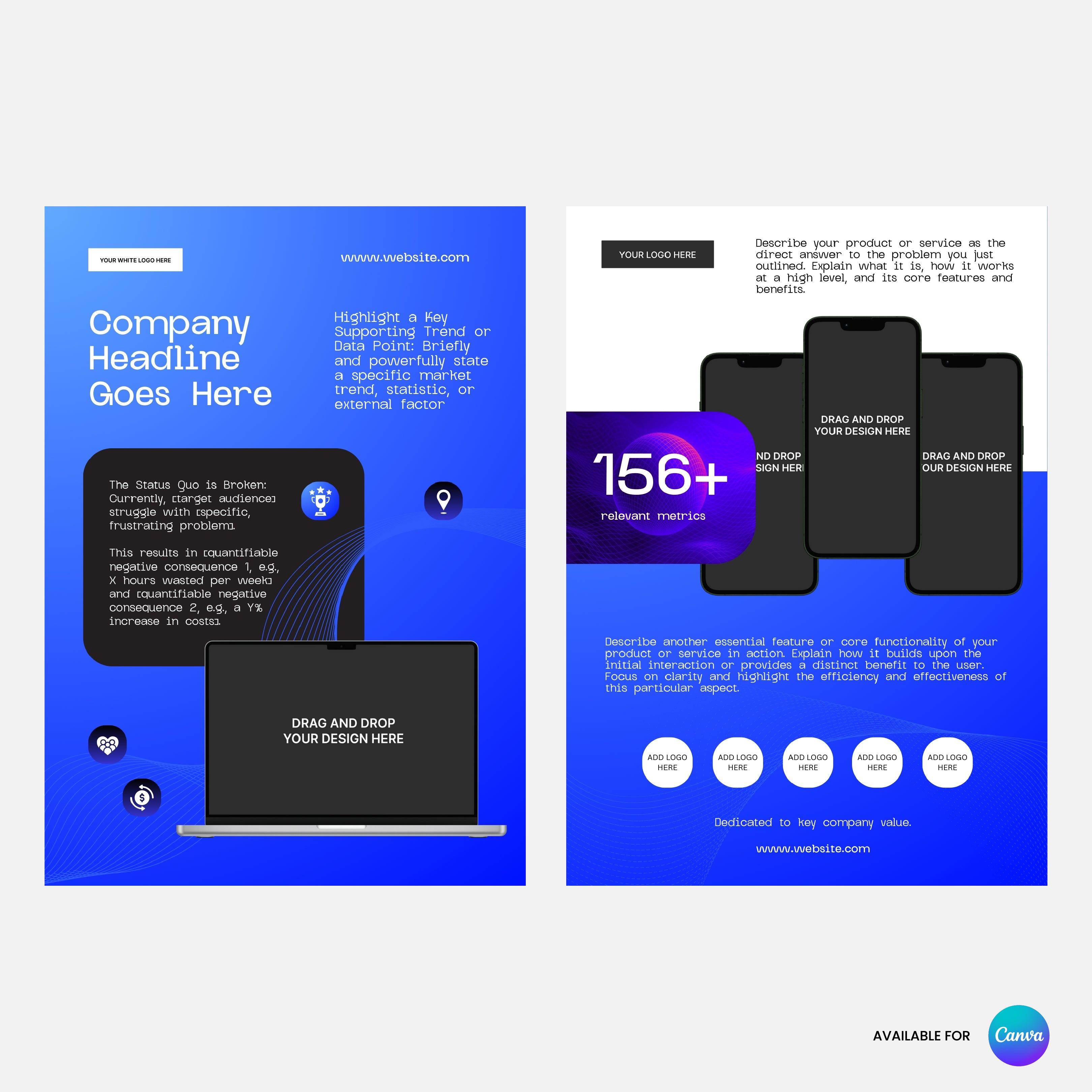 Gradient Pulse One-Pager Template for Canva - Forma 30 Collection | Editable Business Overview & Service Sheet