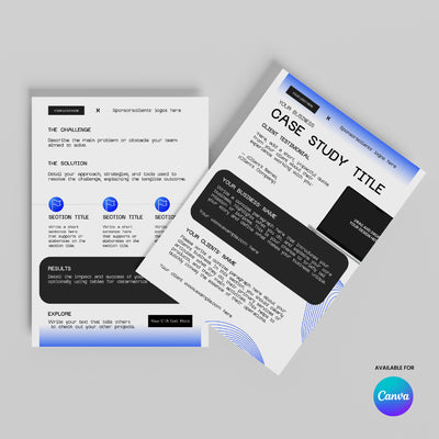 Showcase your client presentations with the Modern Case Study Template for Startups from The Brand Store by More By Us. Part of the Forma 30 Collection, this editable Canva layout features headings, testimonials, sponsor logo placeholders, and more.