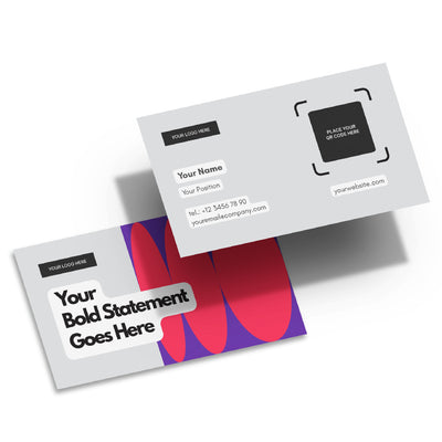 The Brand Store by More By Us presents the "Statement Business Card Template for Canva - Forma 10 Collection," featuring bold, fully editable designs with modern typography and abstract shapes—ideal for entrepreneurs and teams.