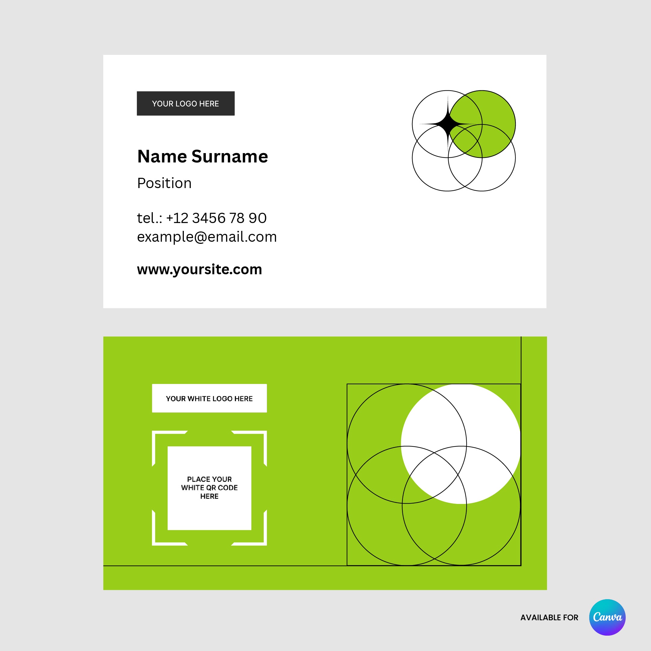 Modern Grid Business Card Template for Canva - Forma 20 Collection | Editable Design for Professionals & Startups